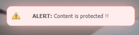 Red banner saying content is protected