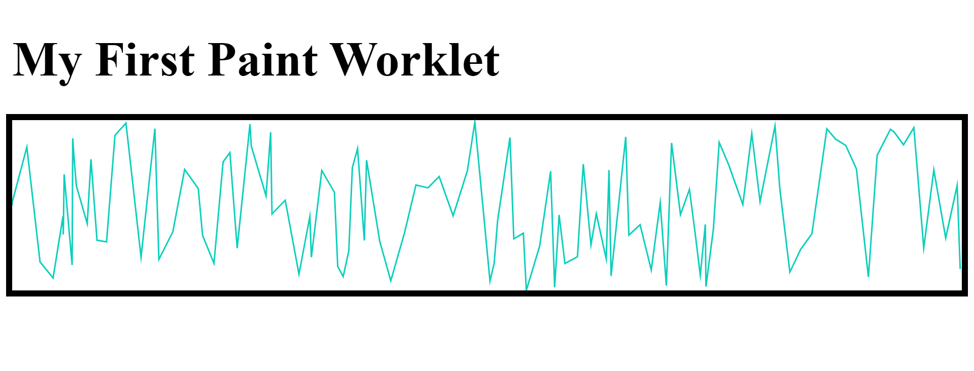 A teal line graph under the title My first paint worklet