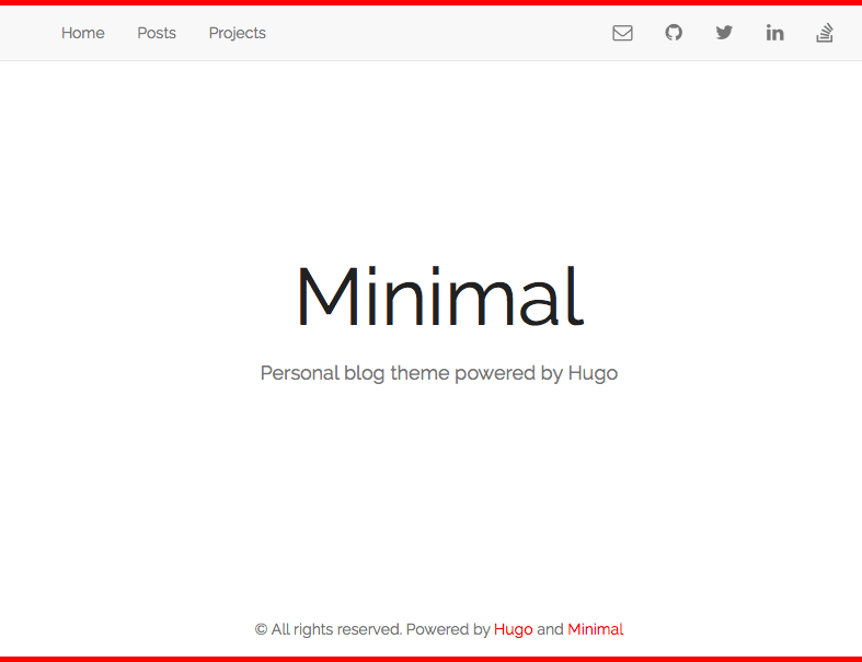 A demo page of the Hugo theme Minimal.